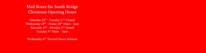 Christmas Opening Hours